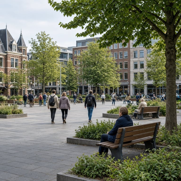 Het Marktplein in de binnenstad van Apeldoorn als ontmoetingsplek voor bezoekers en evenementen